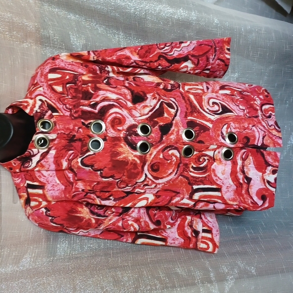 Parsley and Sage Multi color jacket, hook closure, M, 3/4 sleeve - Picture 1 of 8